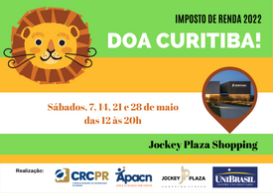 IRPF 2022: DOA CURITIBA prossegue em shopping da capital, aos sábados, durante todo o mês de maio, das 12 às 20 h 