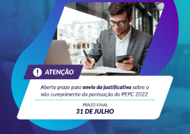 Vai até dia 31/7 prazo para o envio de justificativas pelo não cumprimento de pontuação no PEPC