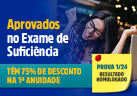Aprovados no Exame de Suficiência 2024.1 têm direito a 75% de desconto sobre o valor da primeira anuidade