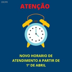 CRCPR terá novo horário de atendimento presencial ao público a partir de 1º de abril