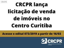 CRCPR anuncia licitação de venda de imóveis no centro de Curitiba