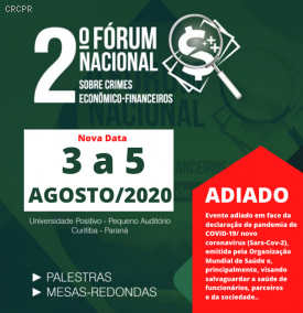 EVENTO ADIADO: 2ª edição do Fórum Nacional sobre Crimes Econômico-Financeiros