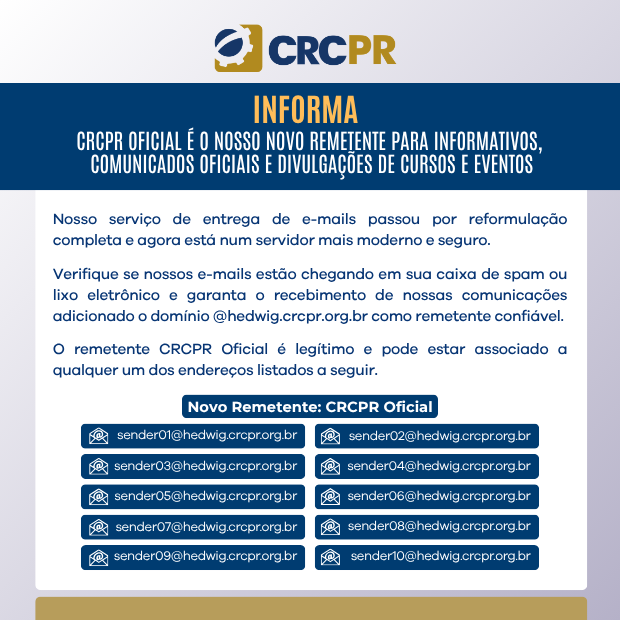 Rodapé do Boletim Online do CRCPR - Curitiba, 25 de Junho de 2026.